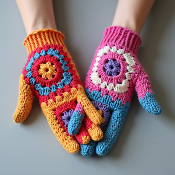 vibrant crochet handwear design