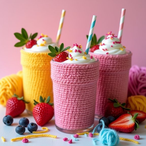 vibrant crochet smoothie designs