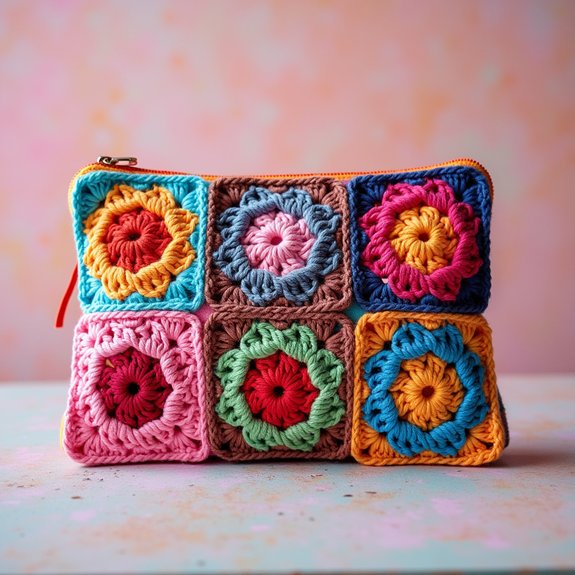 vibrant crochet tote bag