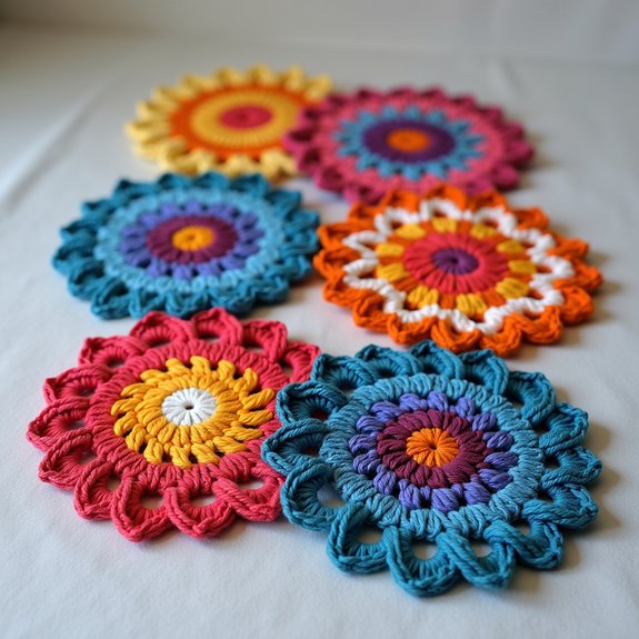 vibrant decorative drink coasters
