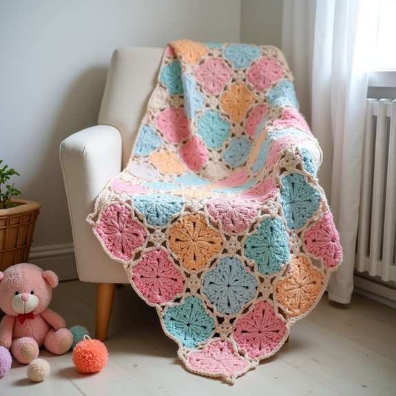 vibrant geometric blanket design