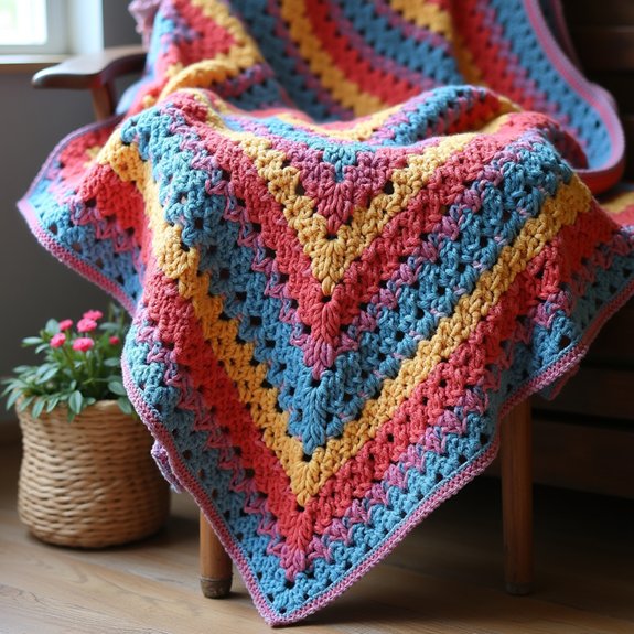 vibrant granny square edging