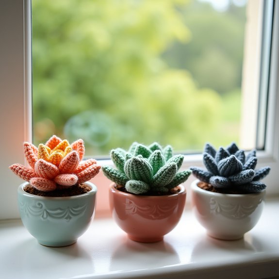 vibrant handmade succulent plants