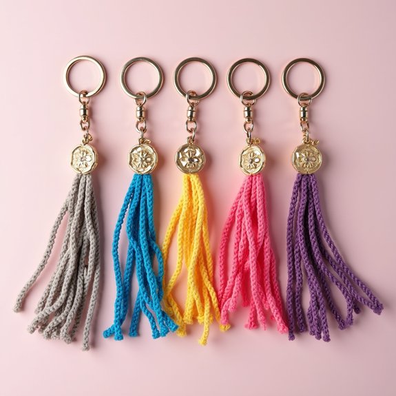vibrant keychain crochet cords