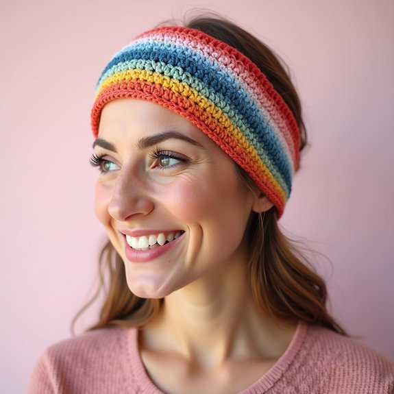 vibrant multi colored crochet accessory