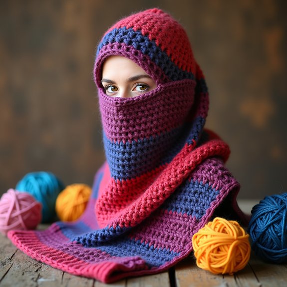 vibrant multi colored headwear