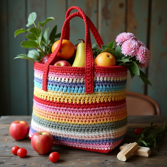 vibrant shopping tote bag