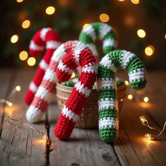 vibrant striped holiday decorations