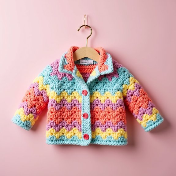 vibrant striped outerwear design