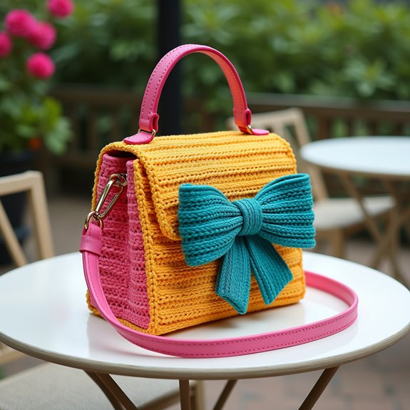 vibrant stylish bow shaped bag