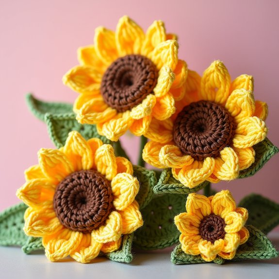 vibrant yarn floral creation