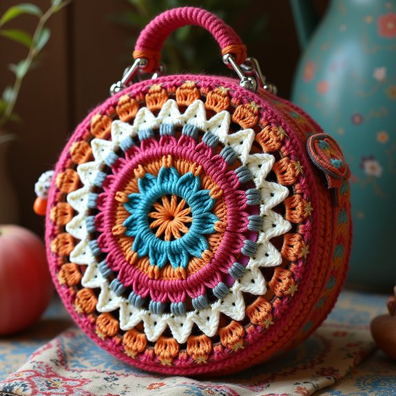 vintage inspired circular handbag