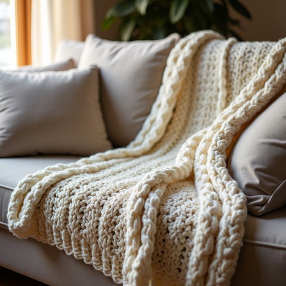 warm and textured throw