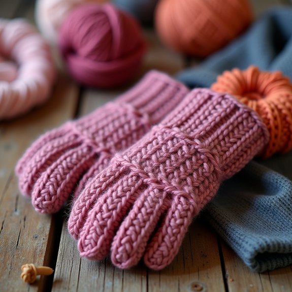 warm cozy textured gloves