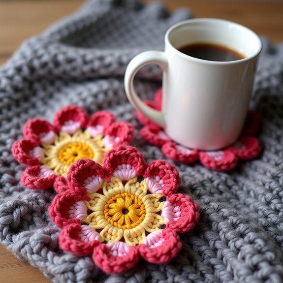 warm floral drink coaster