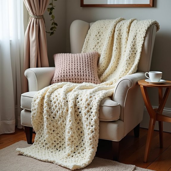warm handmade crochet blanket