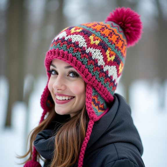 warm hat with flaps