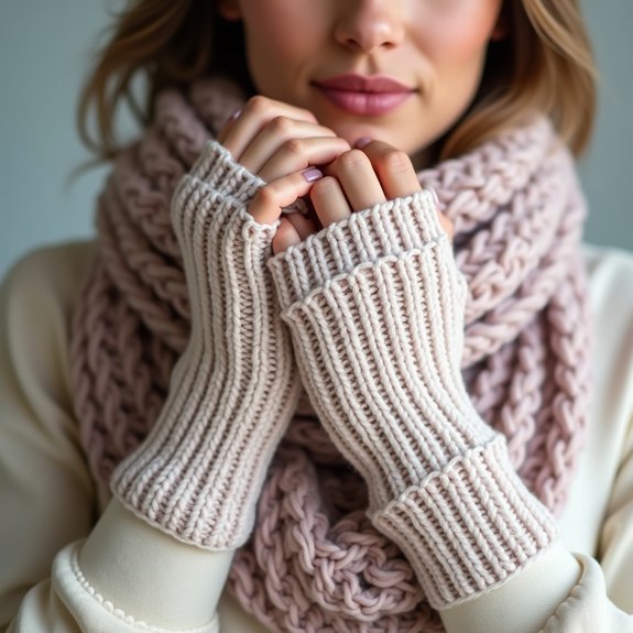 warm ribbed hand coverage
