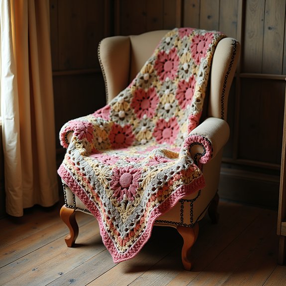 warm rustic crochet squares