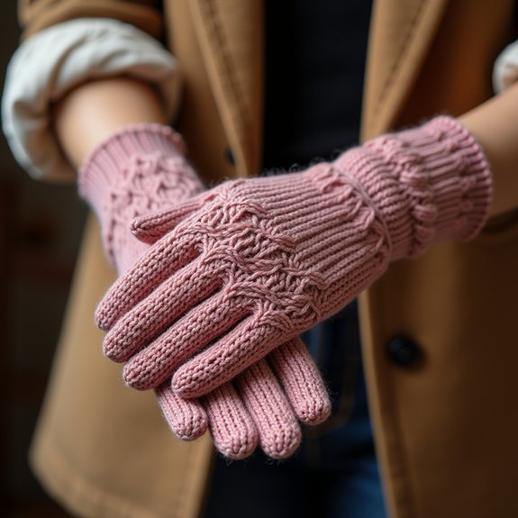 warm stylish textured gloves