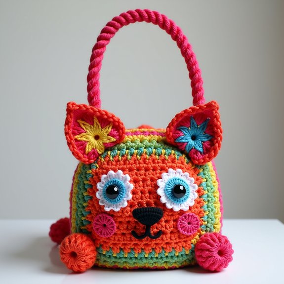 whimsical animal crochet bag