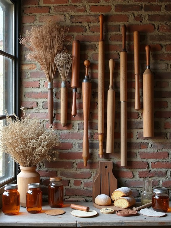 antique baking tools decor