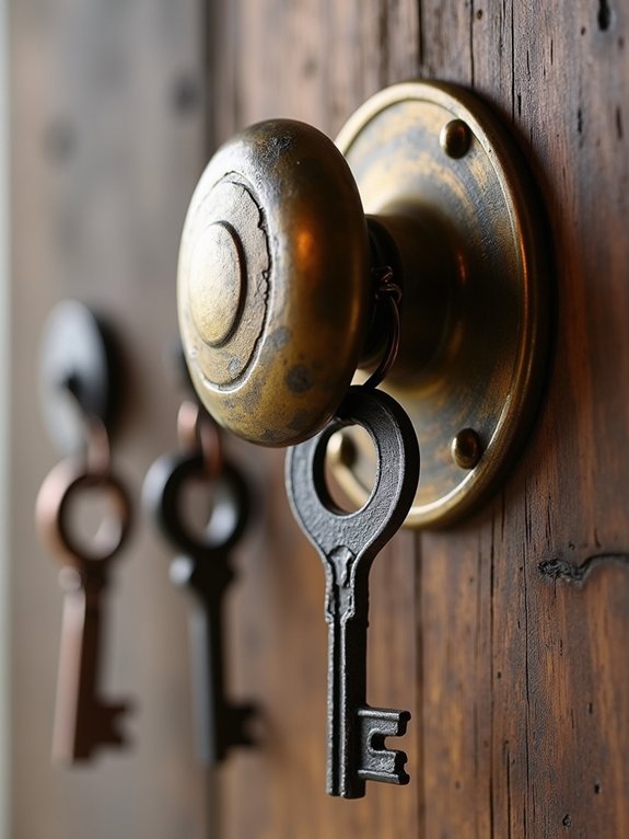 antique knobs key display