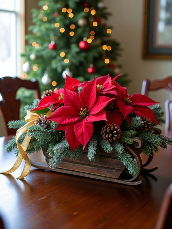 antique sleigh holiday arrangement