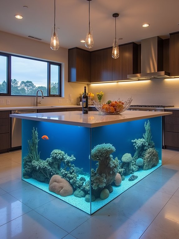 aquarium kitchen island integration
