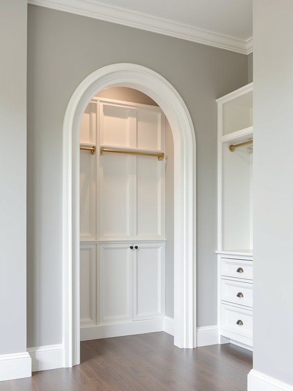 arched closet storage solutions