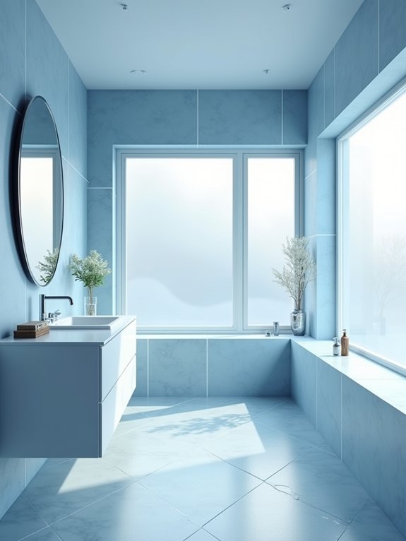 arctic blue minimalist bathroom design