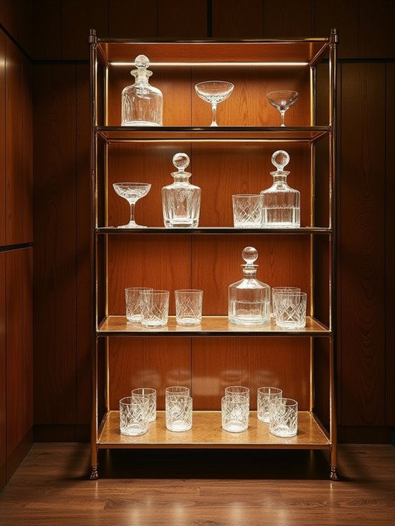 art deco glassware display