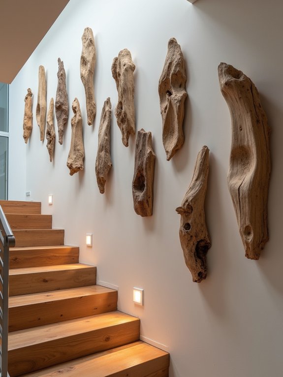 artistic coastal driftwood display