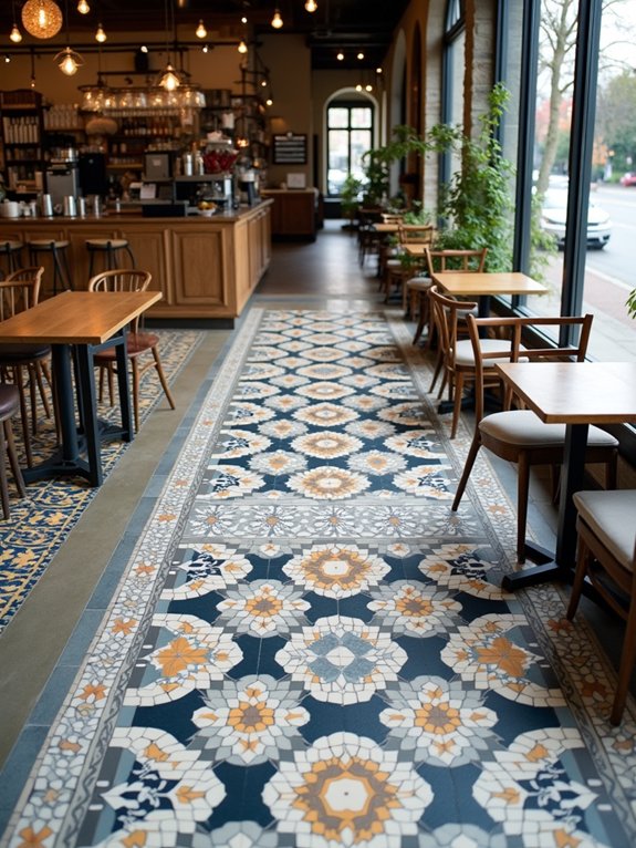 artistic mixed pattern tiles