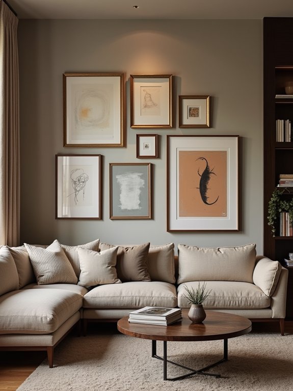 asymmetrical gallery wall design