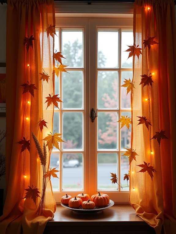 autumn inspired window decorations