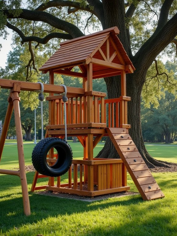 backyard tire swing structure