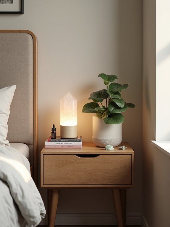 balanced nightstand arrangement essentials