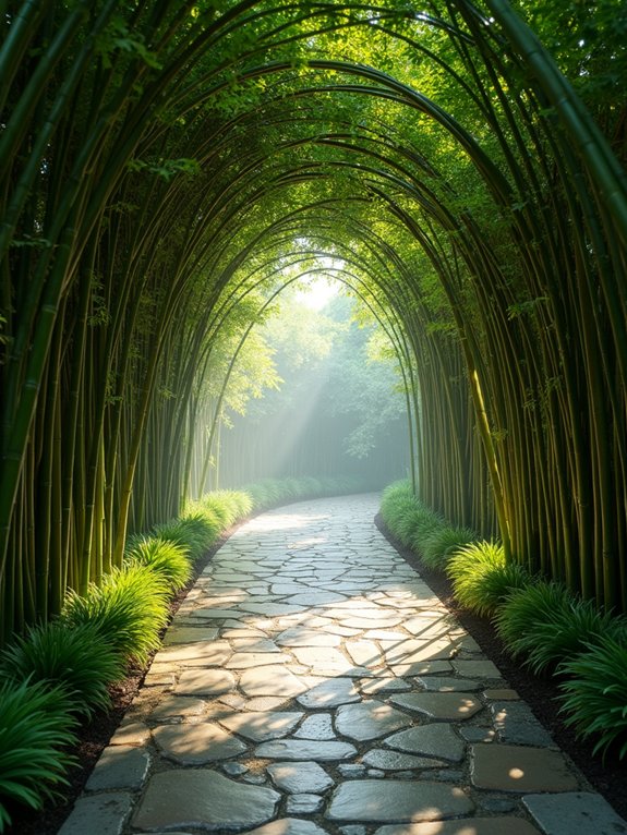 bamboo garden path tunnel