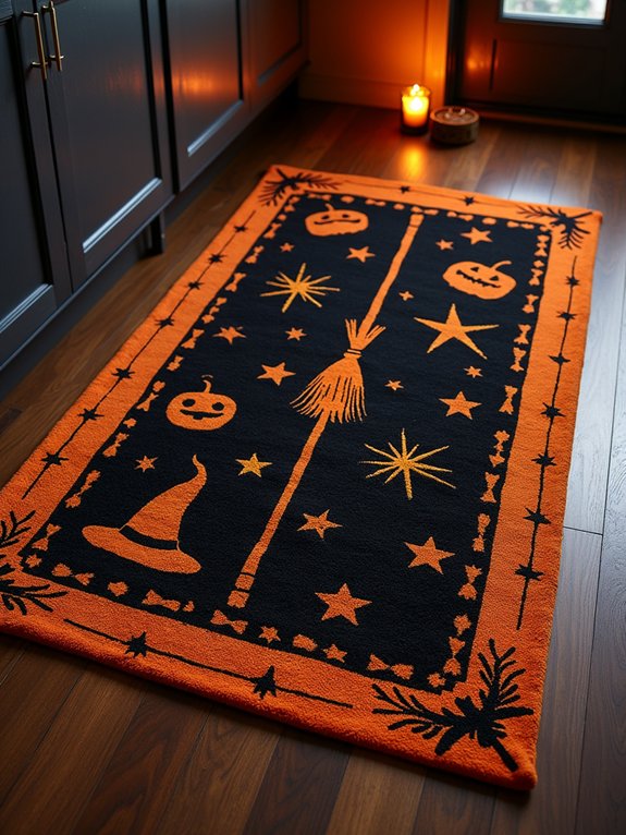 bewitching halloween kitchen rugs