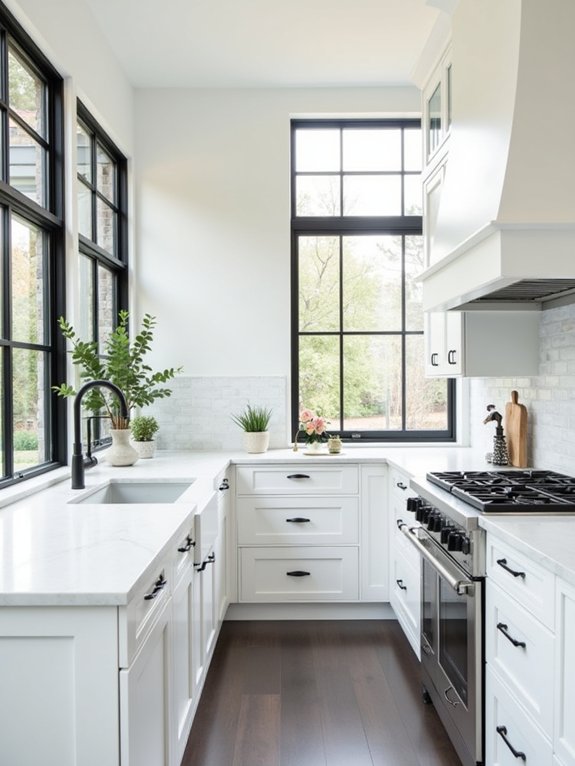 black frames enhance kitchens