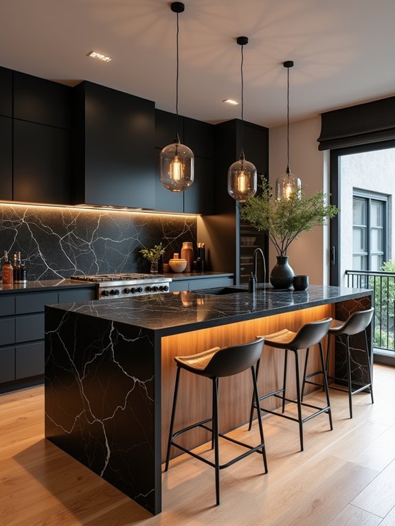 black kitchen island elegance