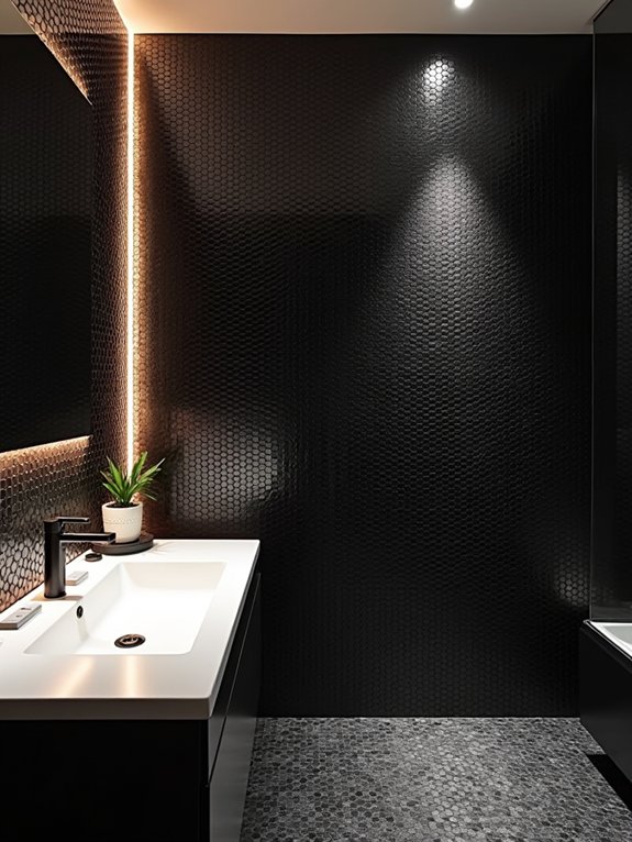 black penny tile elegance
