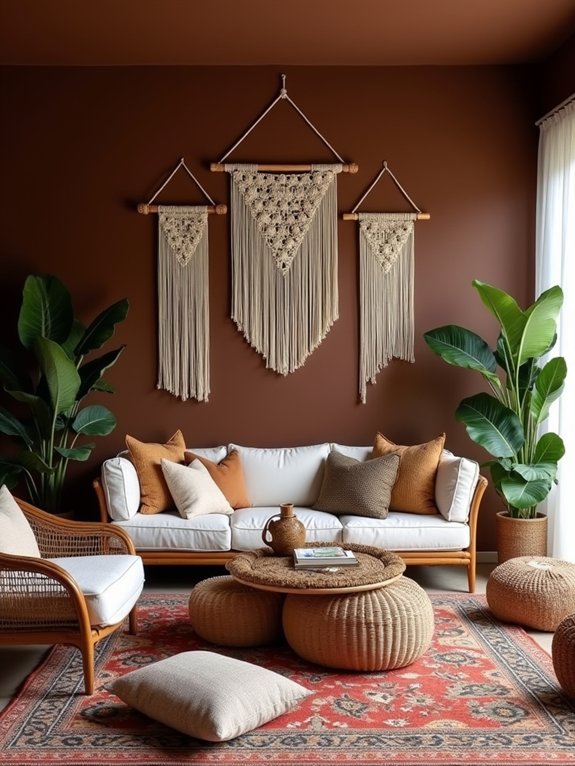 bohemian brown living room