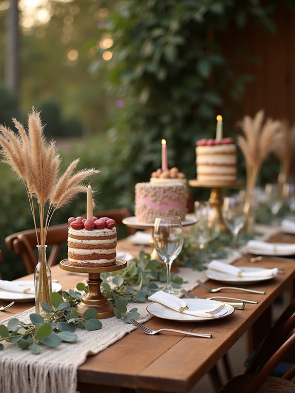bohemian dessert table display