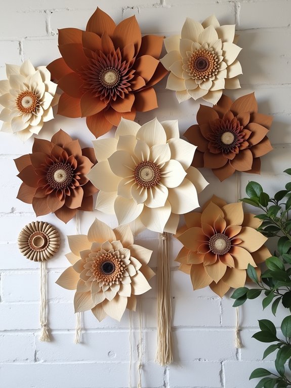 bohemian mixed media flowers