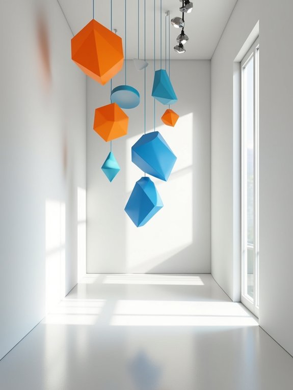 bold abstract hallway installations