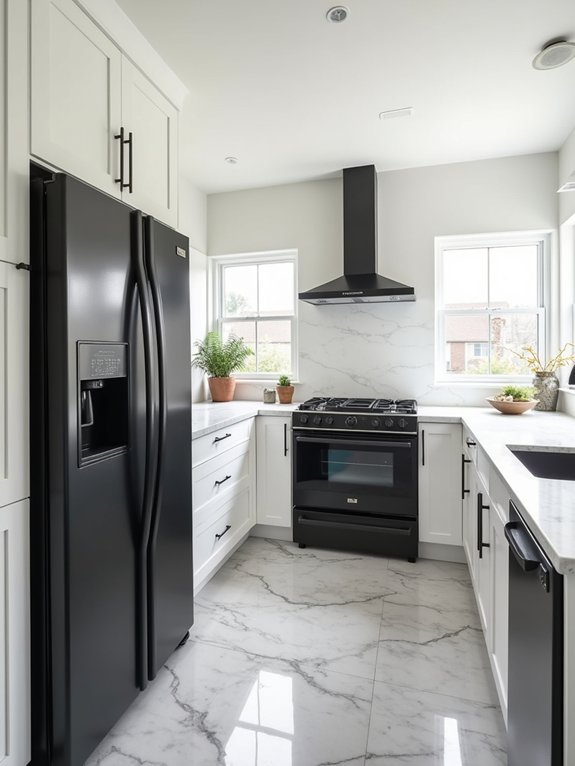 bold black appliances contrast