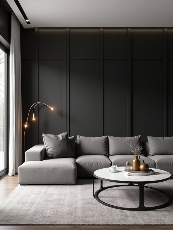 bold black grid walls
