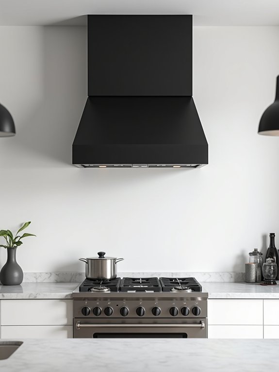 bold black range hood elegance